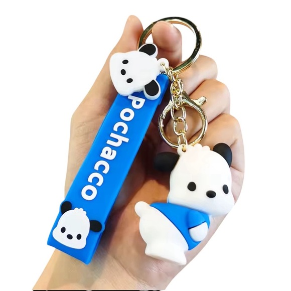 Pochacco Sanrio Blue 3D Keychain Bag Charm Accessory Wristlet - Picture 1 of 1